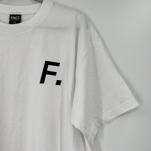 FACT. Men's Color Bar Short Sleeve T-Shirt Graphic Logo Tee White sz XL NWT $50 - Picture 2 of 6